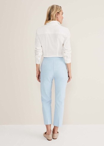 Phase Eight Julianna Cropped Straight Legs Trousers Blue Canada | UQCWLF-796